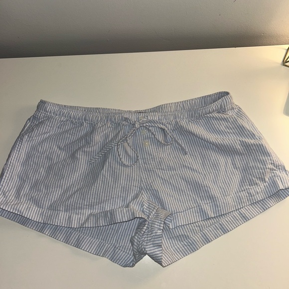 Brandy Melville Pants - Brandy Melville Striped Blue and White Shorts
